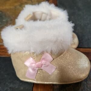 Child of Mine 0-3 Months Faux Fur Girl Baby Booties